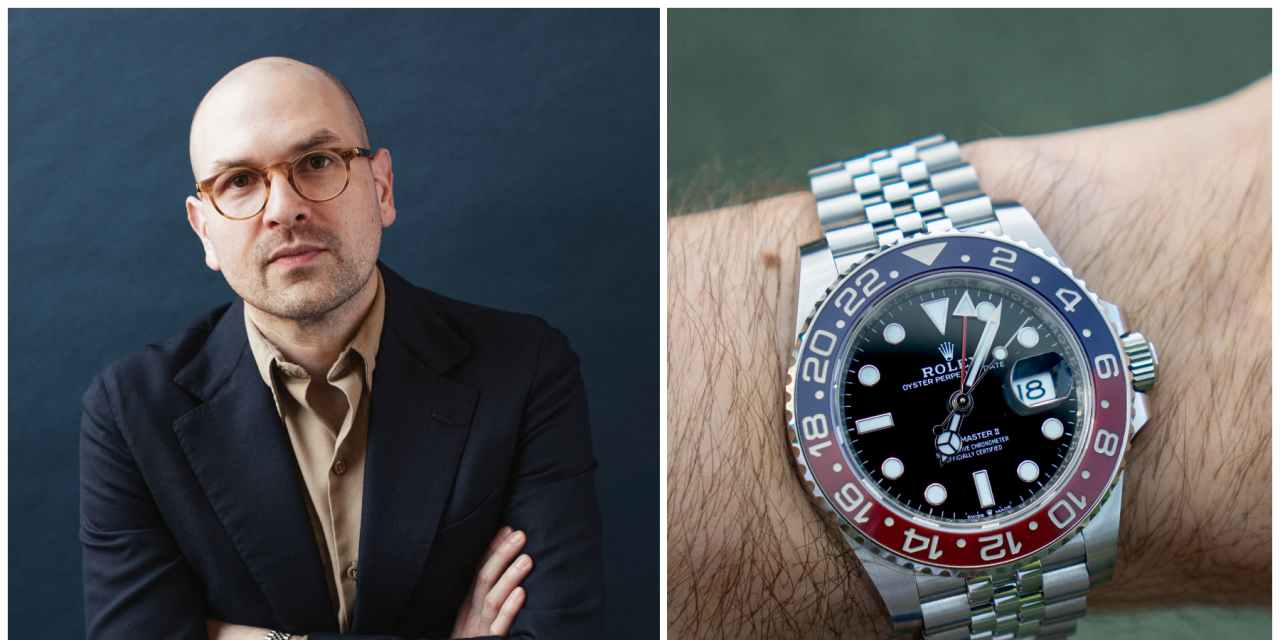 Jeremy Kirkland pictured with watches from his personal collection