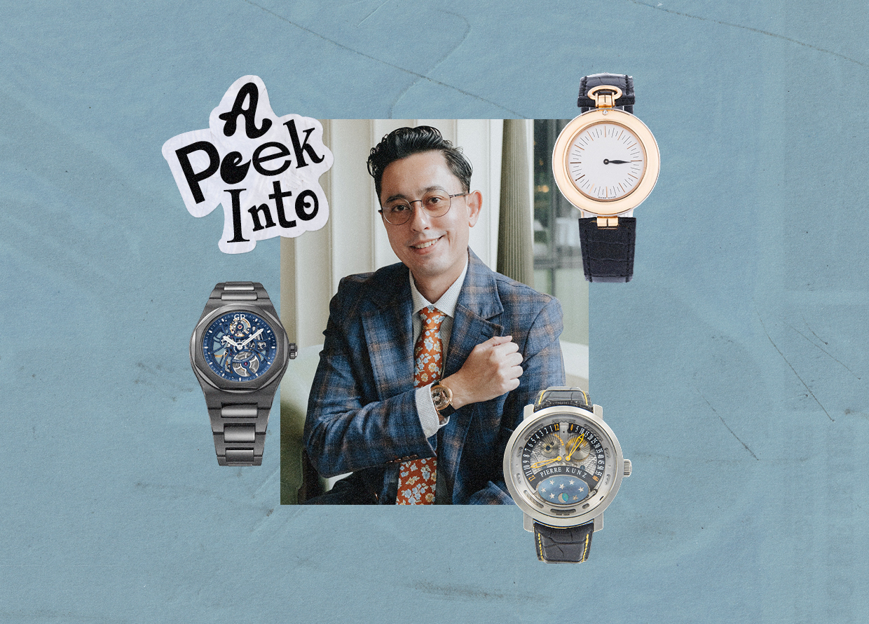 Bangkok watch collector Tintin Nilsson with pieces from his collection